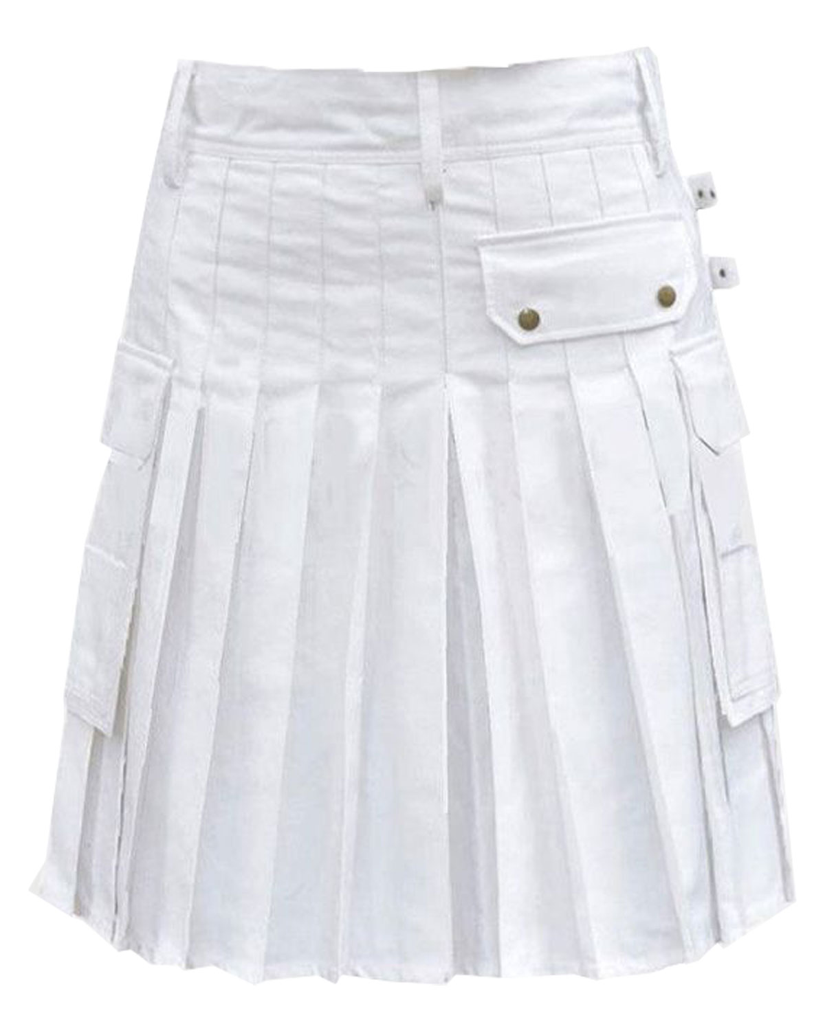 White-Pouch-Workwear-Kilt222 White Pouch Utility Kilt: A stylish and practical kilt designed in crisp white, featuring a convenient pouch for storing essentials.