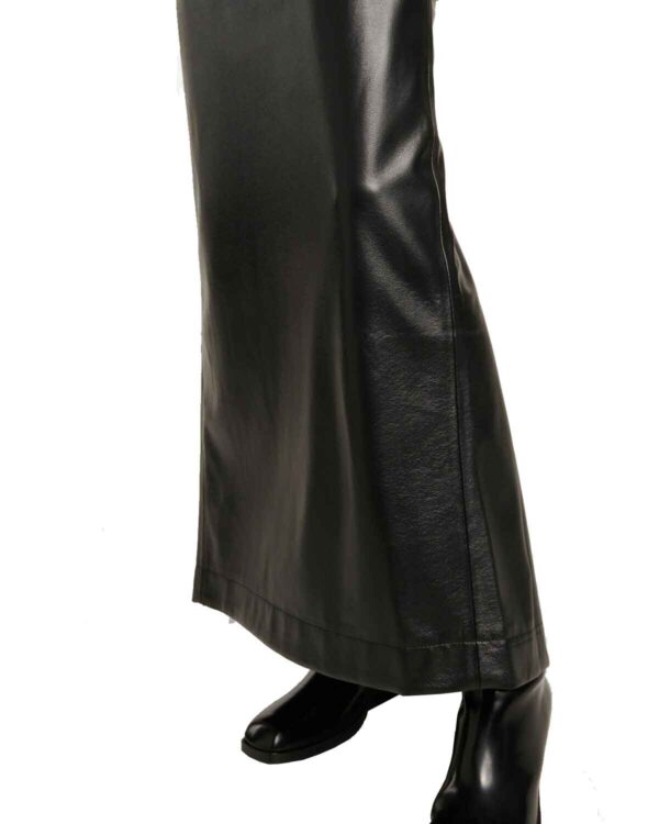 A flowing Elfi faux leather maxi skirt exuding elegance and sophistication.