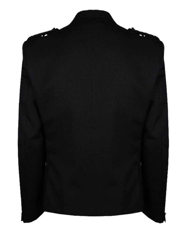 Black argyle jacket - a stylish garment featuring a black color scheme and a distinctive argyle pattern.