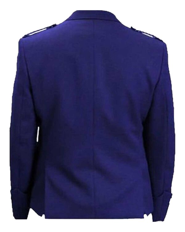 Blue Argyll jacket and vest with five stylish buttons