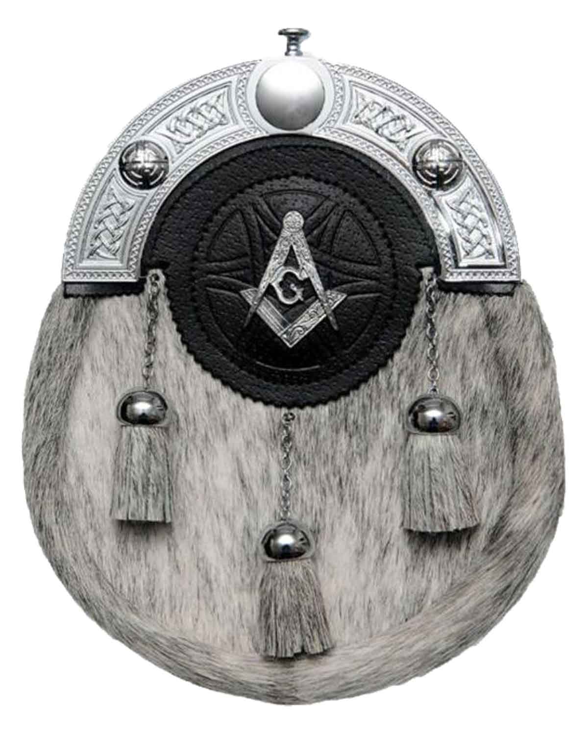 Dark-Bovine-Masonic-Badge-Full-Dress-Sporran Dark Bovine Masonic Badge Full Dress Sporran - A sophisticated accessory featuring dark leather exterior and engraved Masonic Badge.