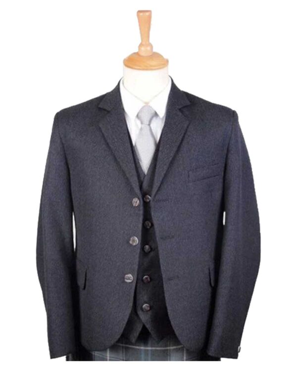 "Timeless elegance embodied in the Wallace Tweed Jacket Vest - Charcoals & Greys