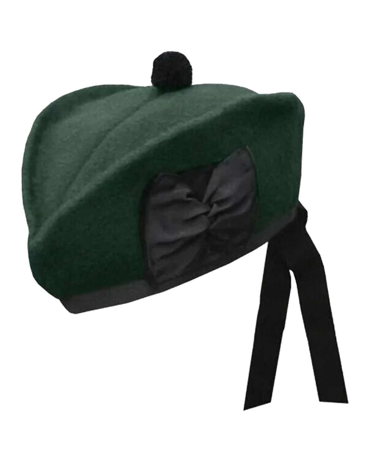 Glengarry-Hat-Green Vibrant green Glengarry hat with a touch of Scottish elegance.