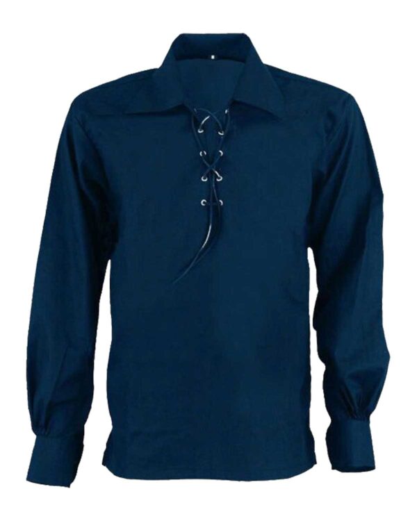 Close-up of a textured navy blue ghillie shirt, providing camouflage and blending into natural surroundings.